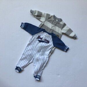2 Carter's Baby Boy Infant Footed Sleepers/Pajamas Size 3 Months